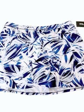 RLX Ralph Lauren  Pleated Skirt "Blue Palm Print" Women's Medium | NWT